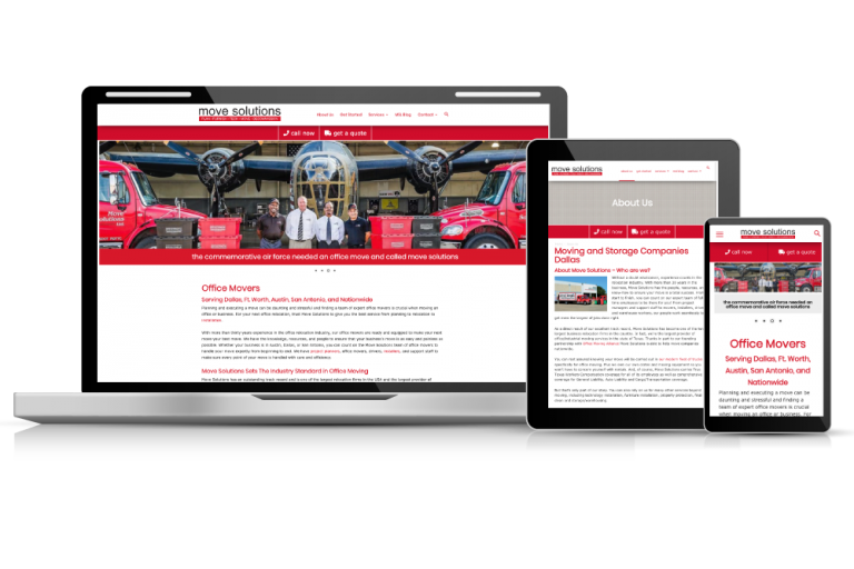 Move Solutions moving company website project